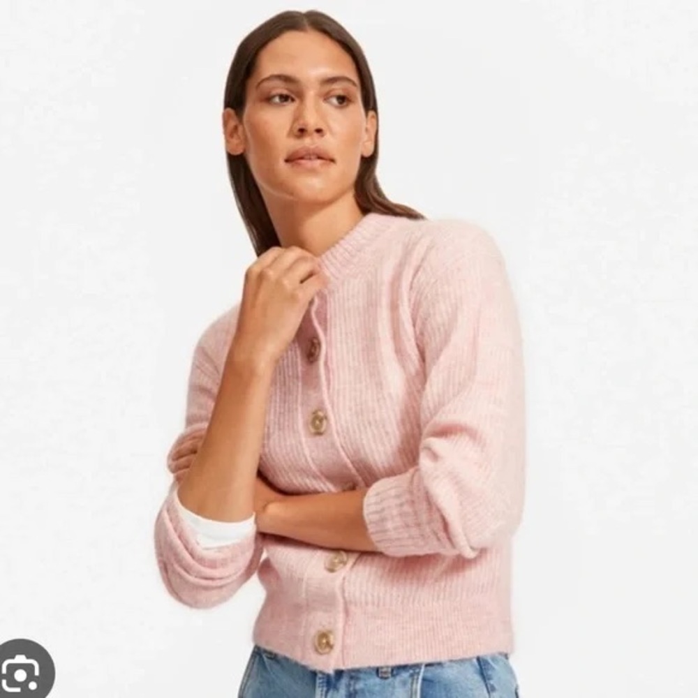 Pink Everlane Alpaca Cardigan